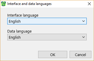 Choice of interface and data languages